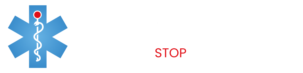 Logo Nasz Gabinet z białym napisem "Powiedz stop uzależnieniu".
